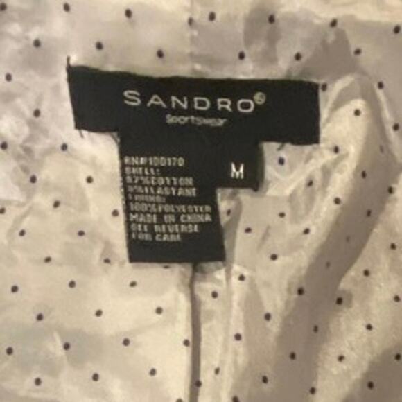 Sandro Sportswear Navy Blue Utility Jacket Drawstring Waist Size M - Picture 6 of 7